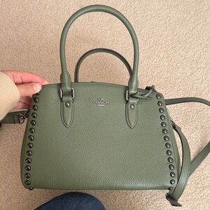 Coach Olive Green Leather Satchel